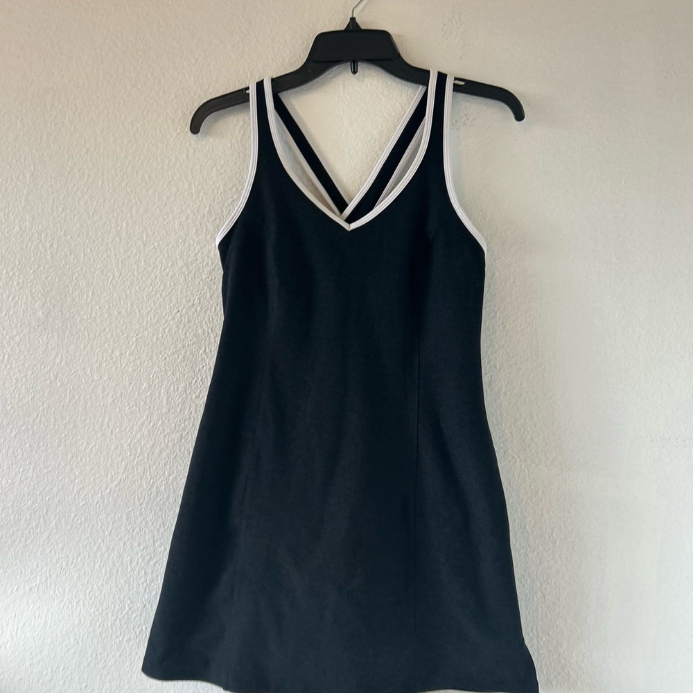 Beyond Yoga Spacedye Starting Line Black Mini Dress Size M